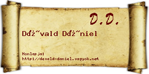 Dévald Dániel névjegykártya